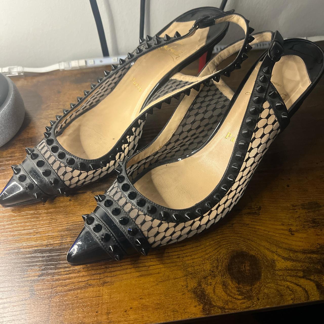 Christian Louboutin Manovera Slingback Kitten Heels. Depop