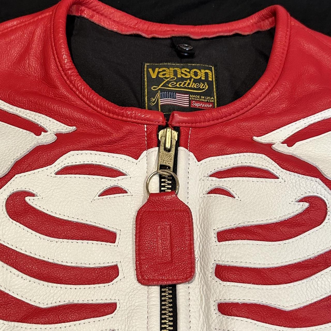 Vanson Supreme Leather Jacket Red Jacket Red Supreme Leather Bones
