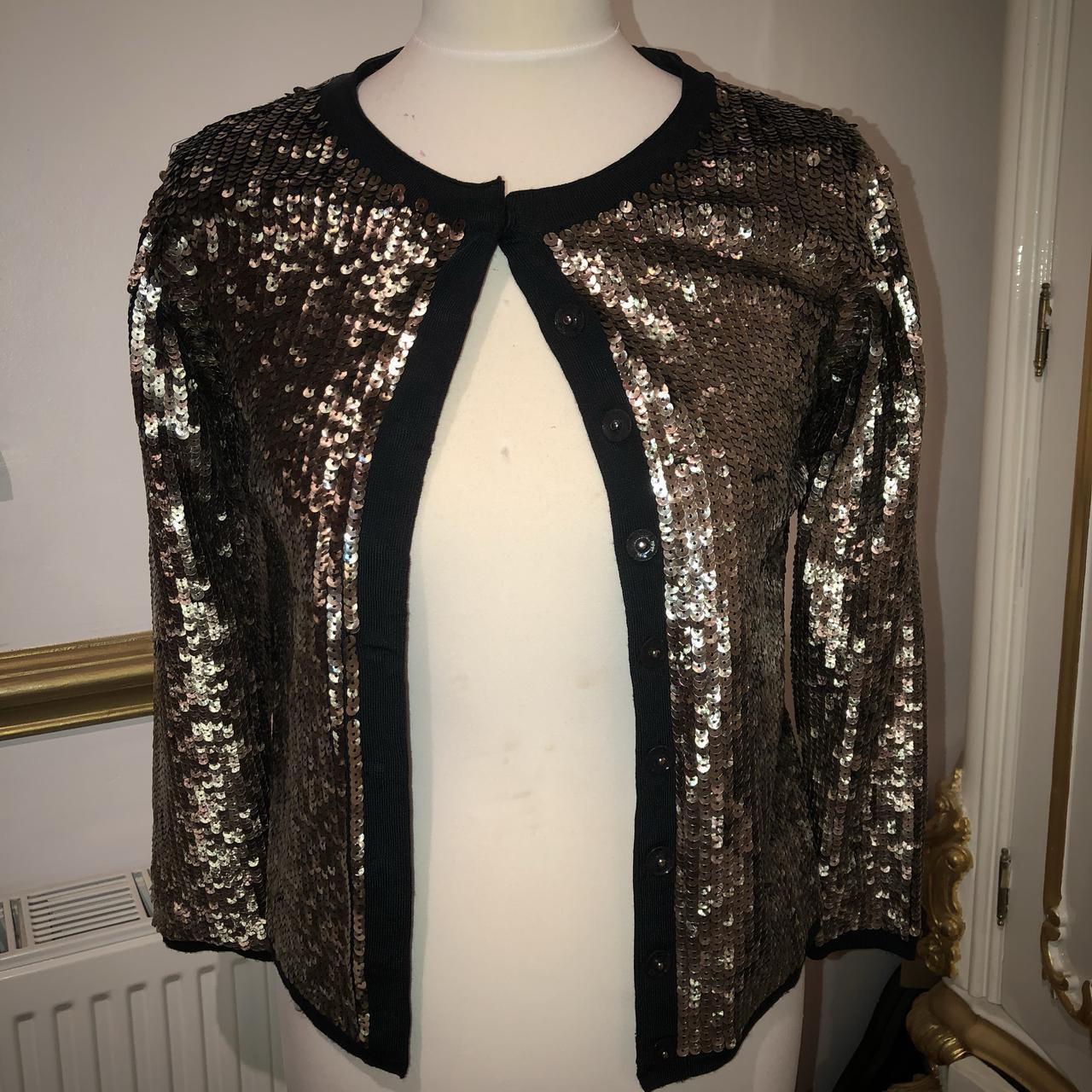 Mango Suit Sequin Jacket Gold Size S, Buttons all