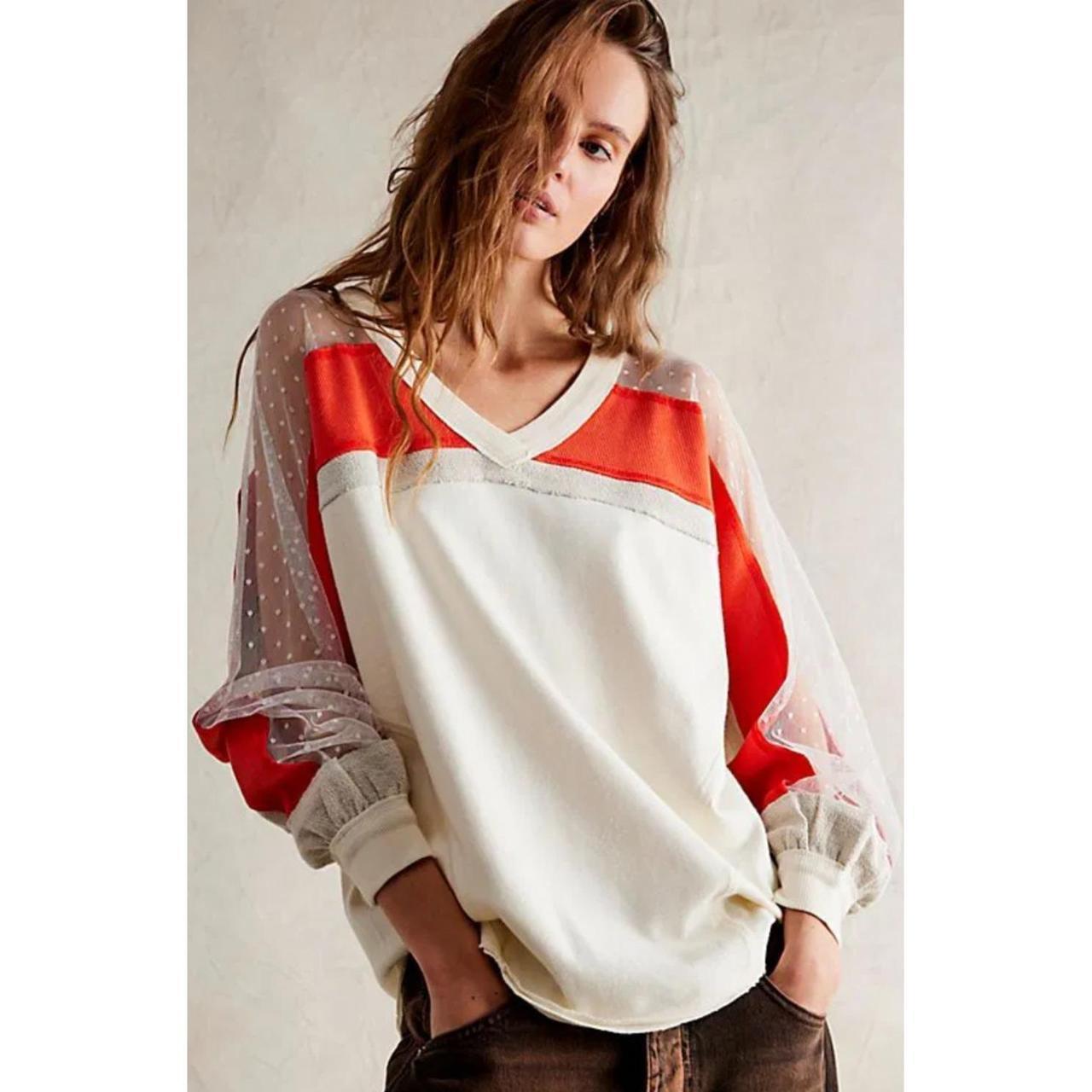 We The Free Women's Sweatshirt - Cream/Orange - S… - image 1