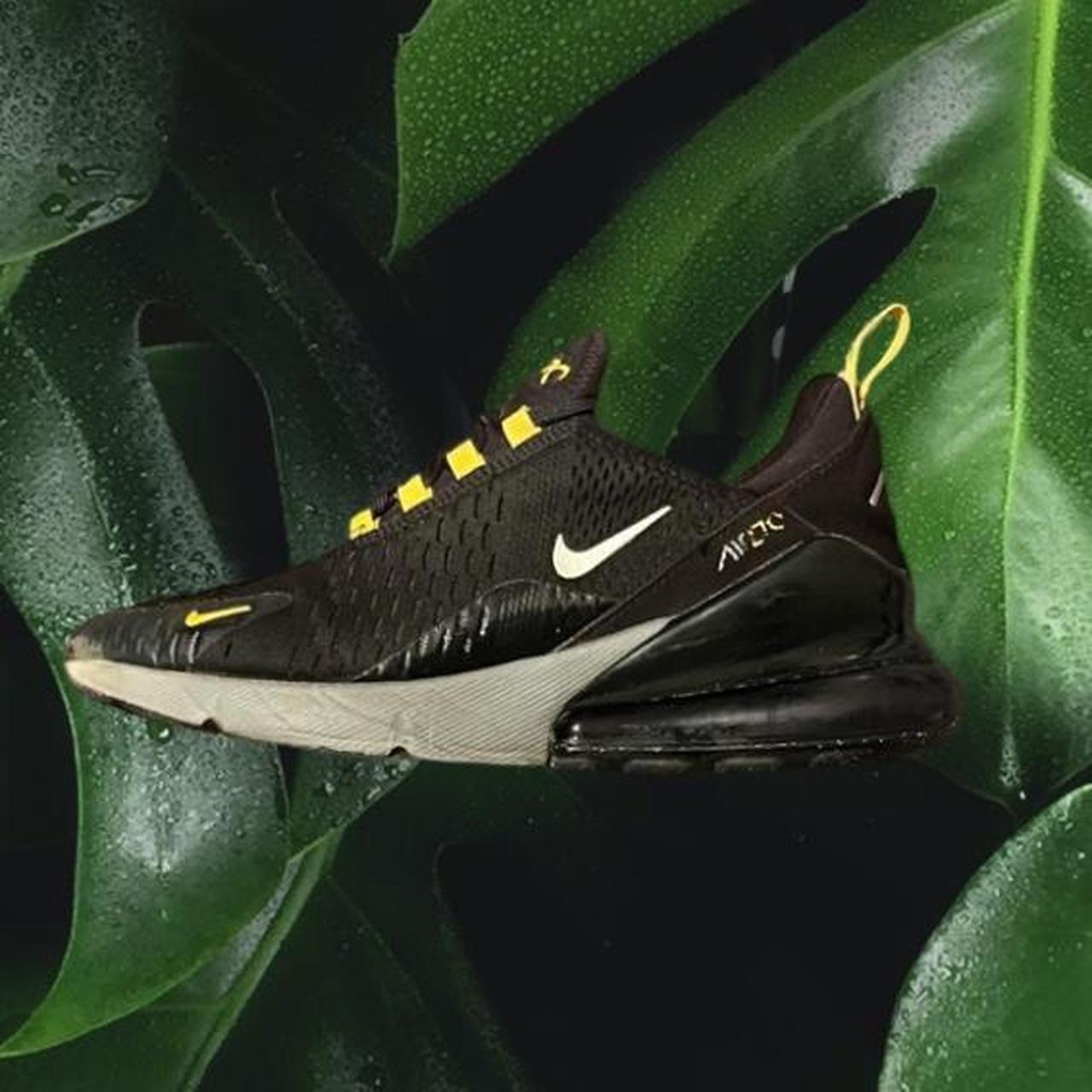 Nike Air Max 270 black and yellow trainers Uk 5 Open. Depop