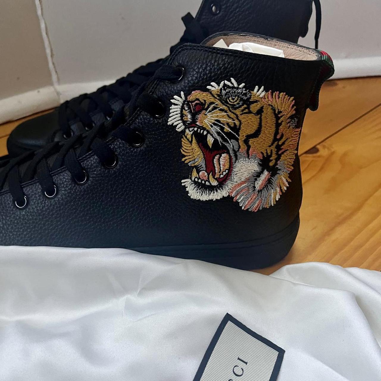 Gucci high top with tiger best sale