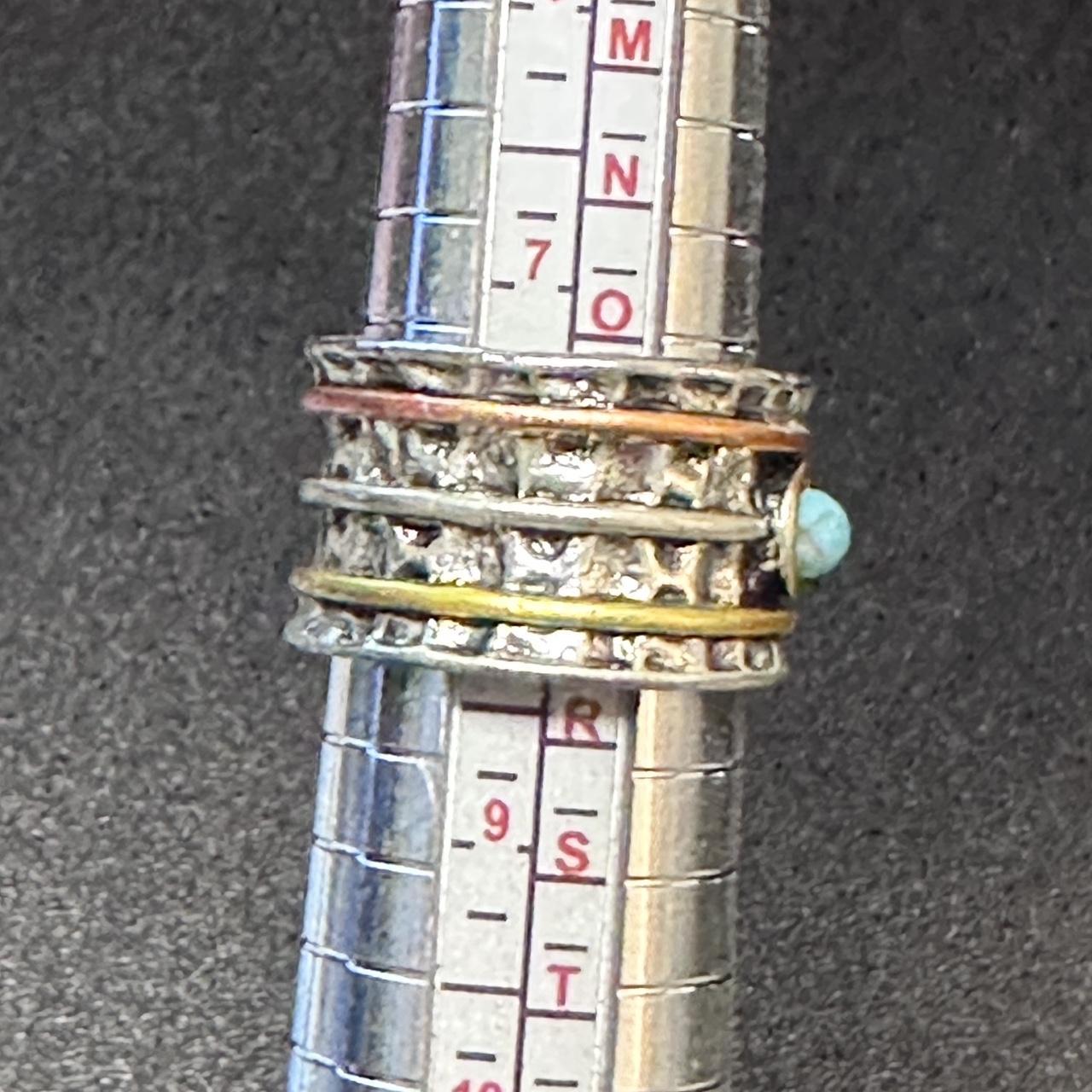 Women's Ring - Silver/Gold – silver stack ring wi… - image 4