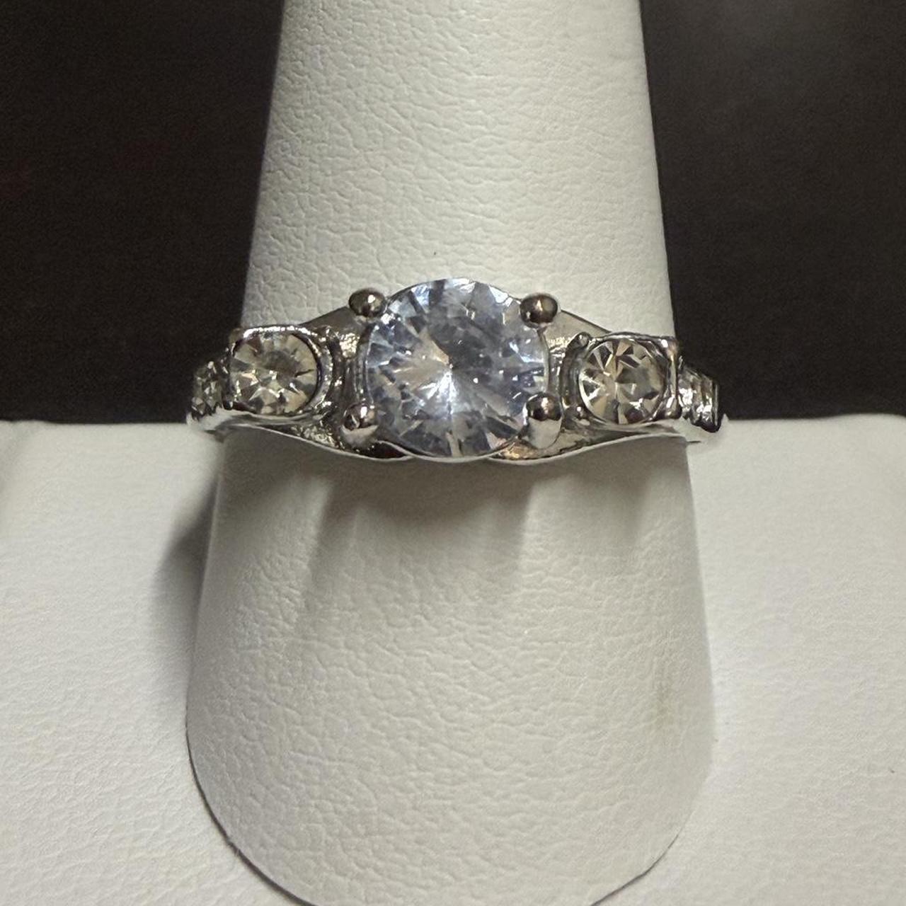 Women's Ring - Silver – Three-stone statement rin… - image 1