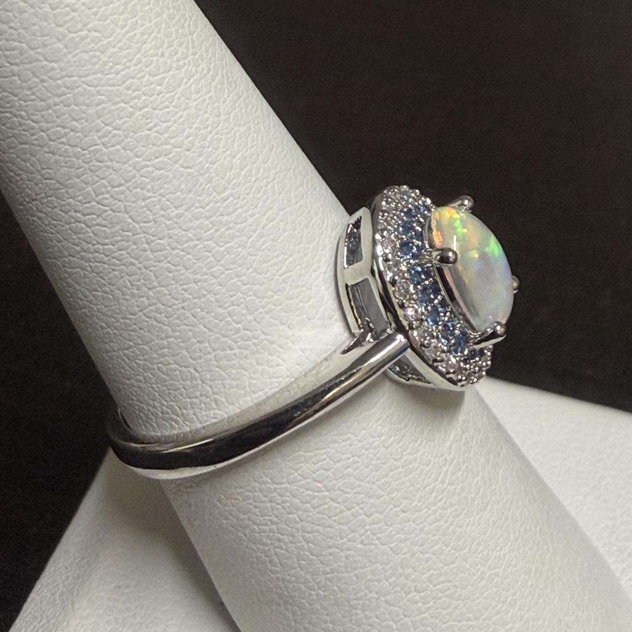 Women's Ring - Silver/Multi – White opal ring wit… - image 3