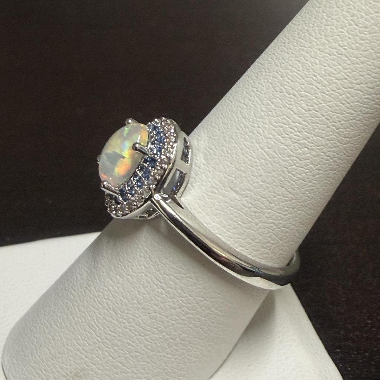 Women's Ring - Silver/Multi – White opal ring wit… - image 2