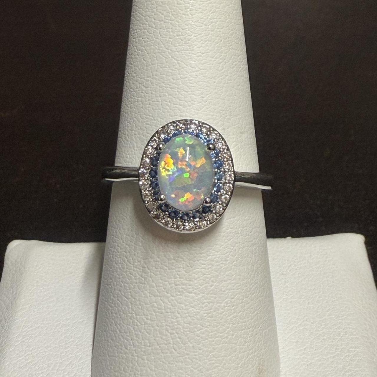Women's Ring - Silver/Multi – White opal ring wit… - image 1