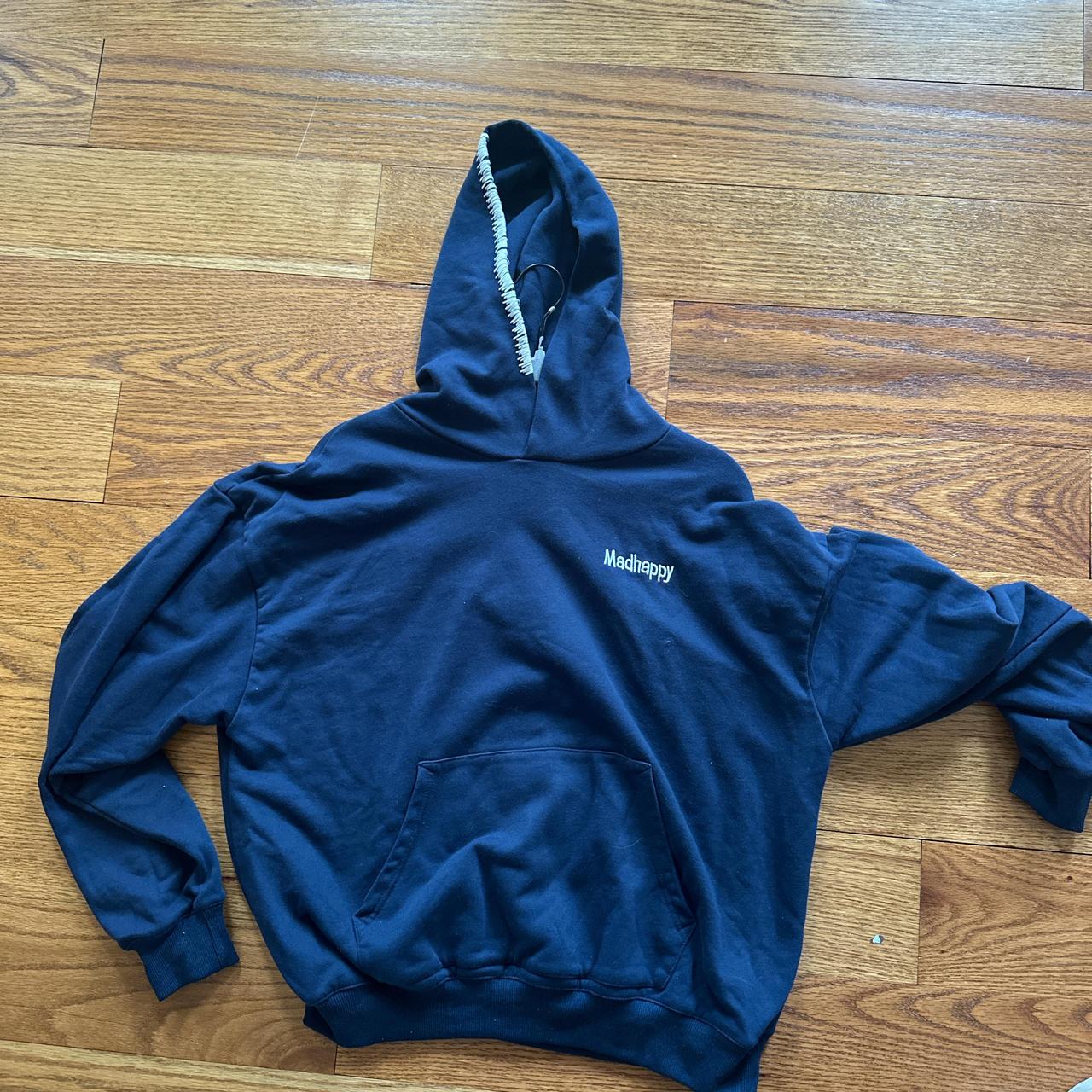 Small MadHappy navy hoodie. Worn twice - Depop