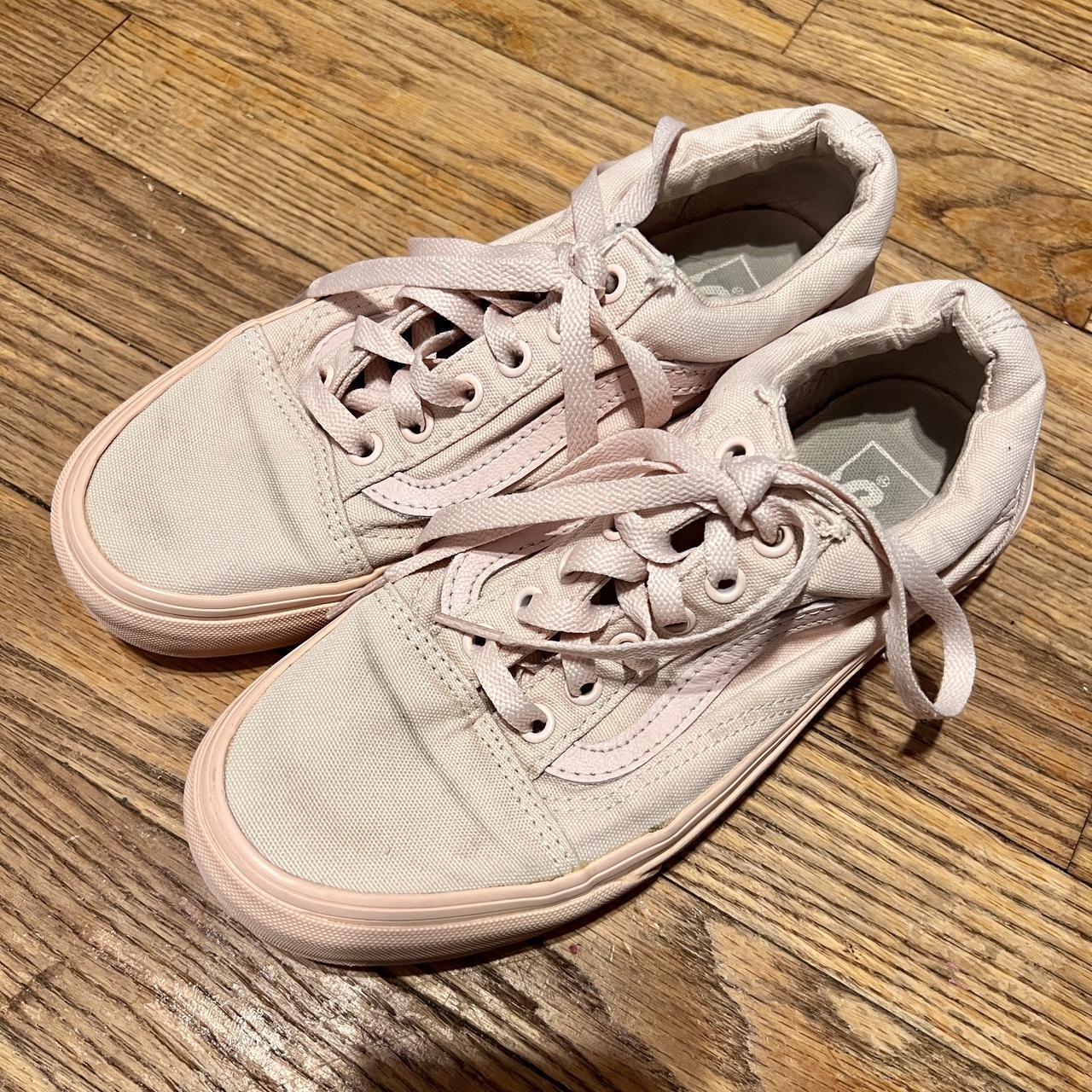 Vans baby pink Old Skool trainers babypink vans Depop
