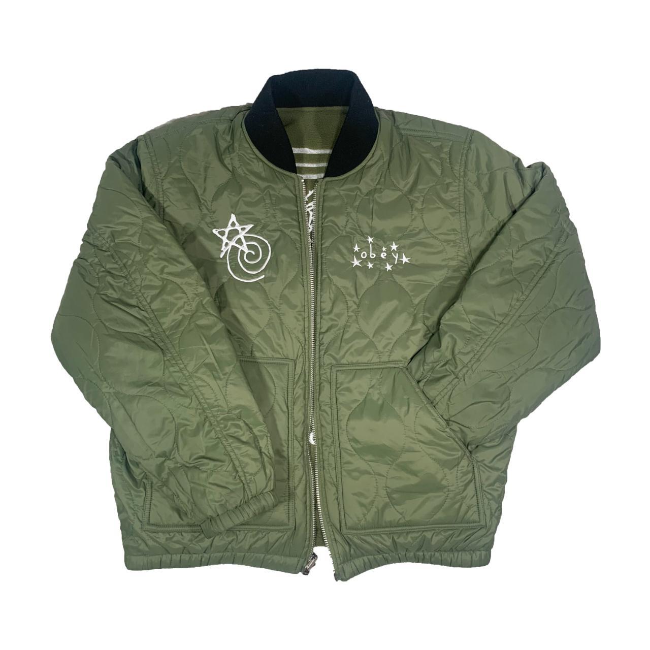 Obey Reversible Bomber Jacket (Olive/Black): This is | Depop