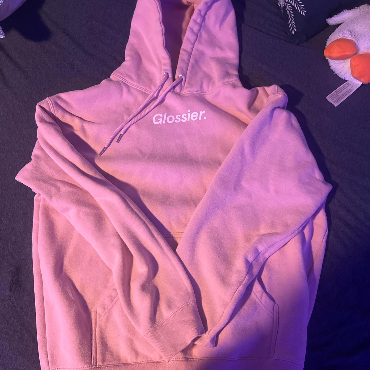 medium pink glossier hoodie - Depop