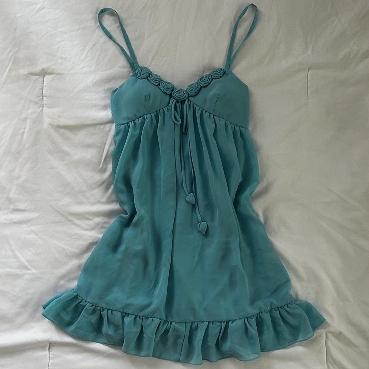 Vintage Charlotte Russe Dress #babydoll #summer #aqua - Depop