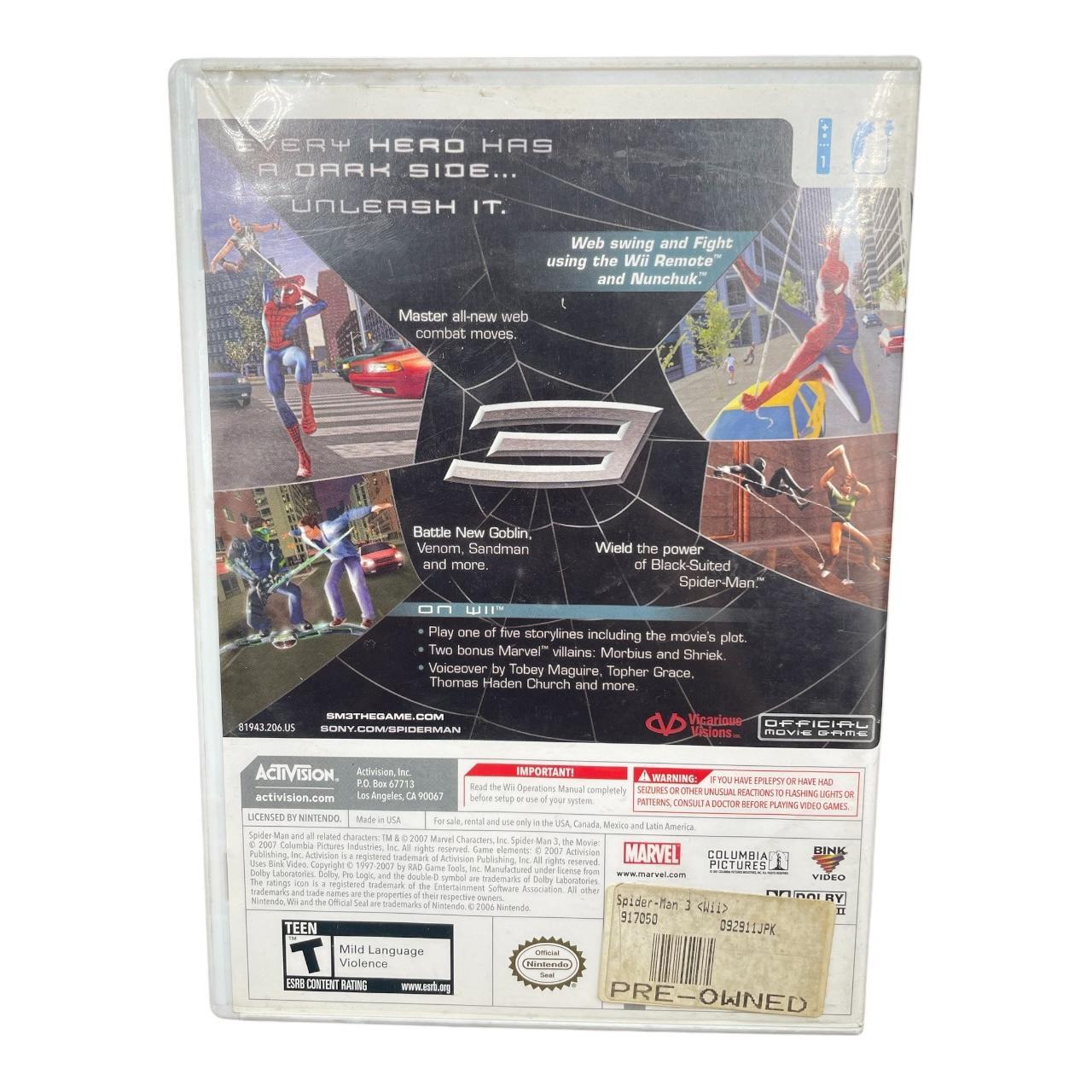 Spider man shops wii