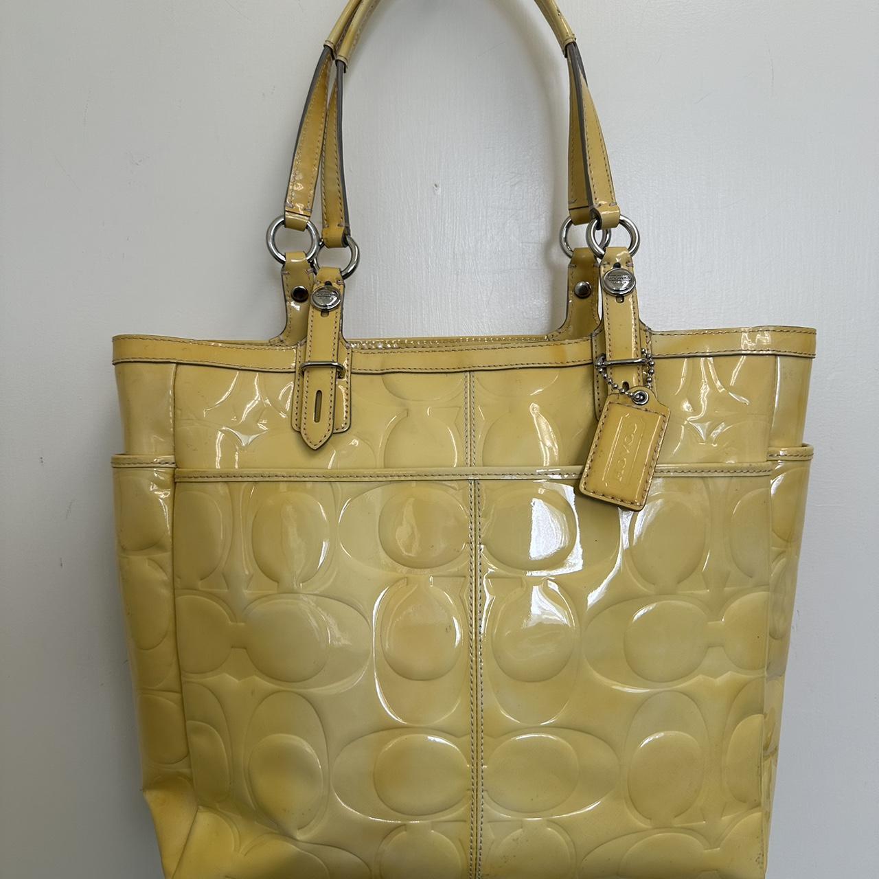 Coach Hamp Book Tote Bucket shops Pale Yellow Bag Like New