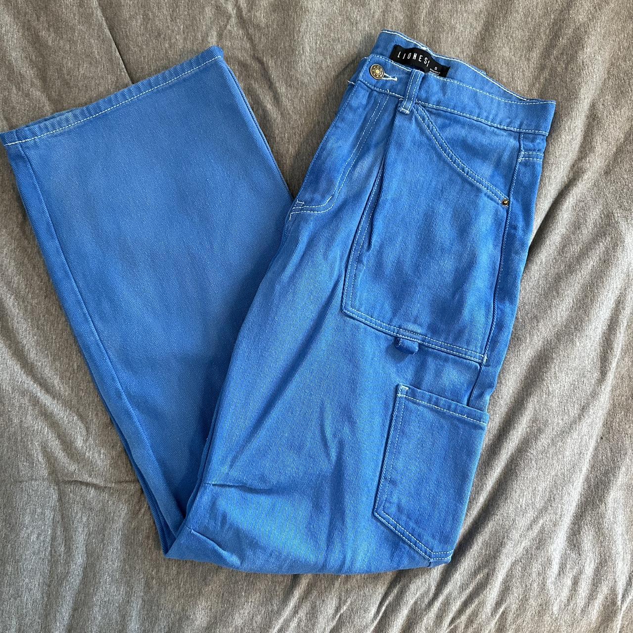 Size S Lioness (Princess Polly) blue cargo pants - Depop