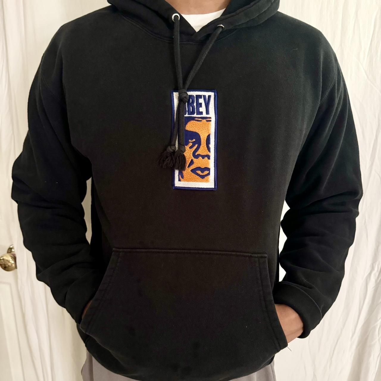 Black obey hoodie fashion