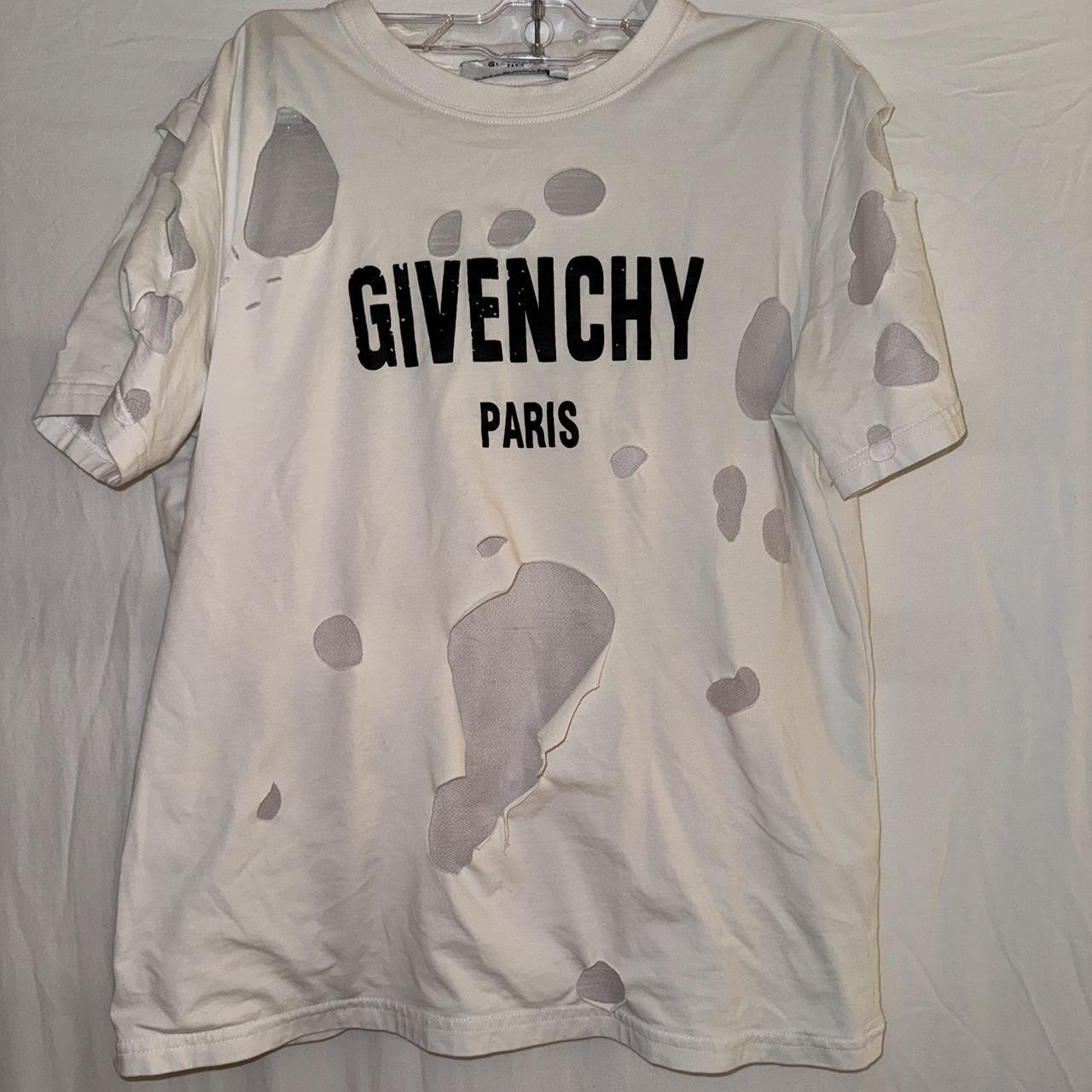 Givenchy distressed white high quality T-shirt size XS drill hole