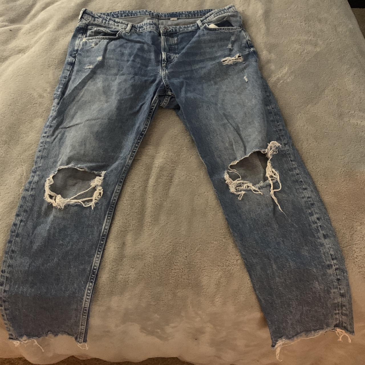 Distressed jeans Tags cut out, size... - Depop