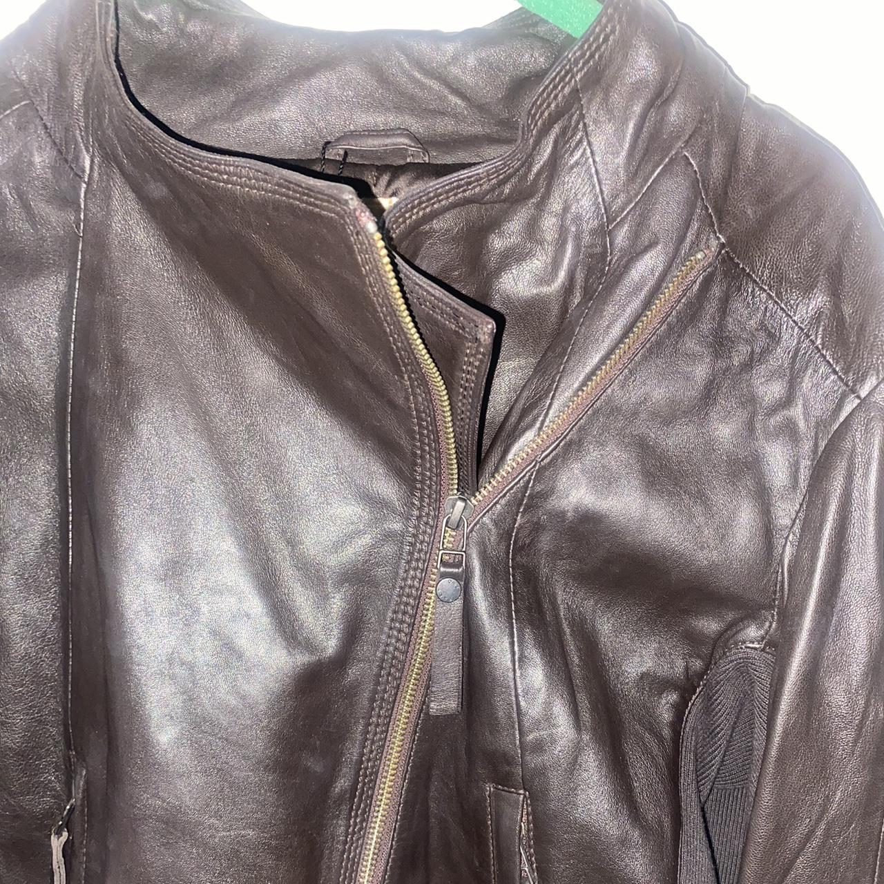 Designer label Part Two contrast leather jacket.... - Depop