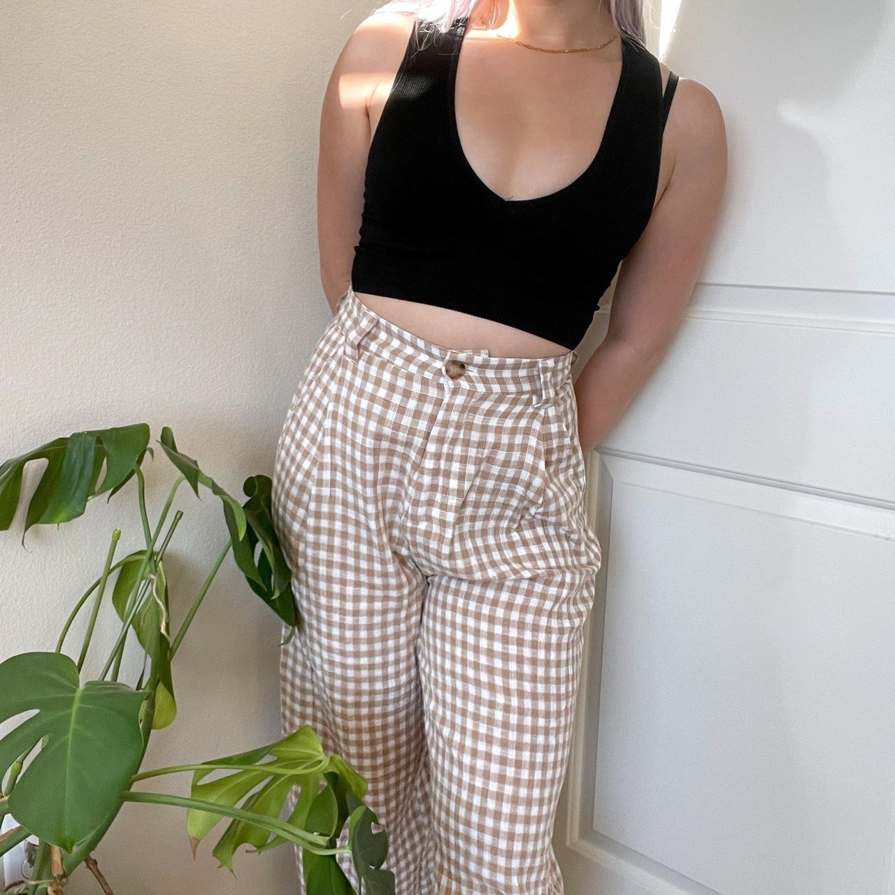 ‘GHANDA’ GINGHAM GAUZE PANTS — WAIST tagged 8,... Depop