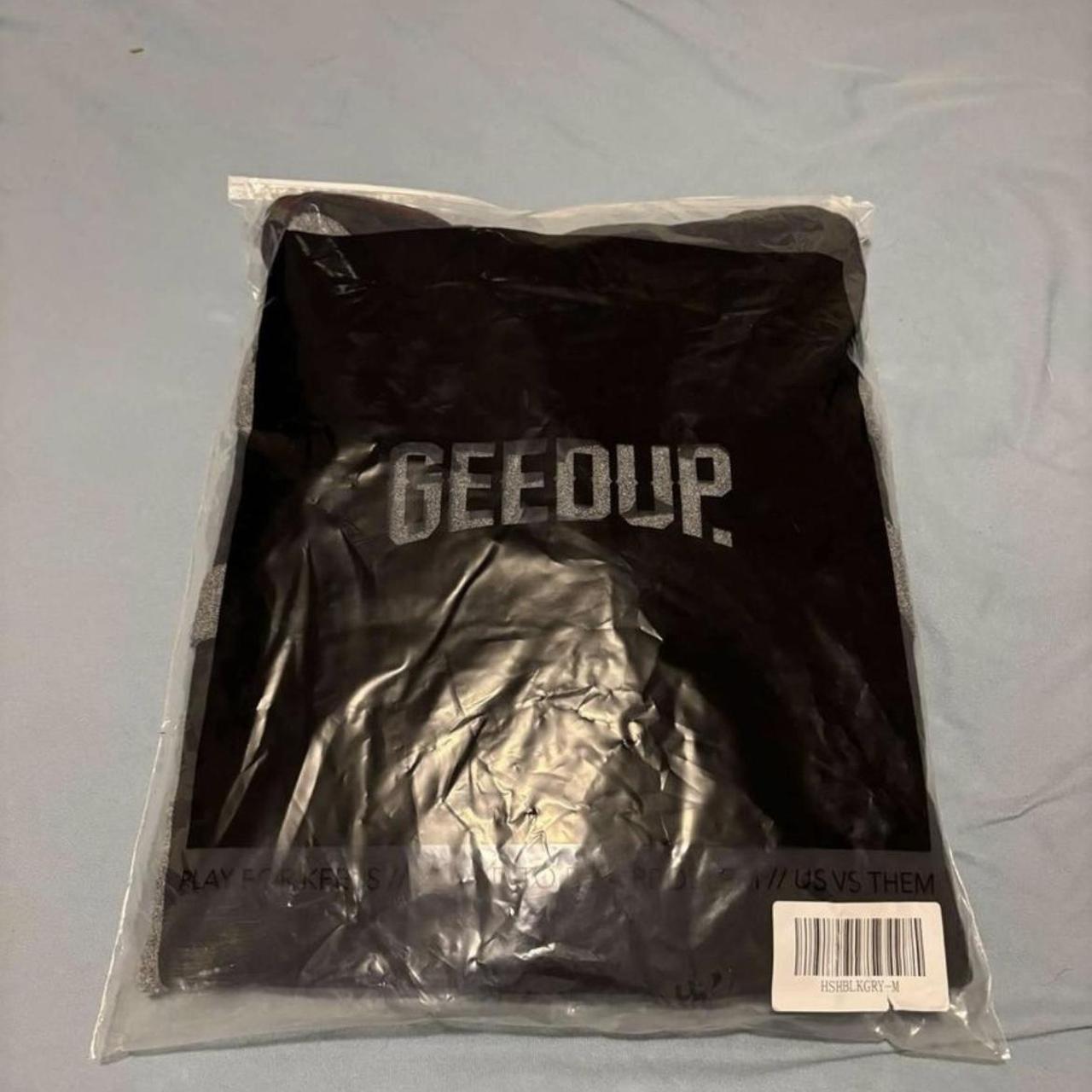Black and Grey Geedup Hoodie Selling as too big for... Depop