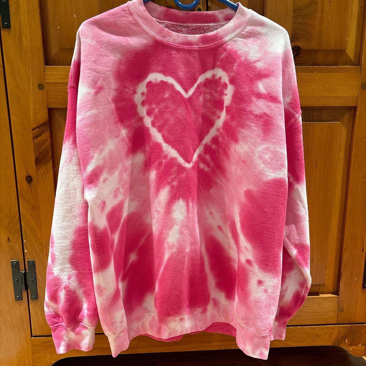 White Tie Pink And Red Tie Dye Shirt Heart Tie Urban Outfitters Tie