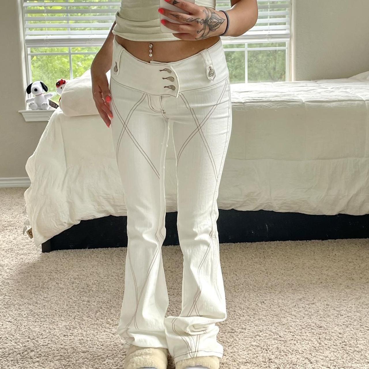 iamgia mallory white low rise denim flare jeans. | Depop iamgia mallory white low rise denim flare jeans. | Depop