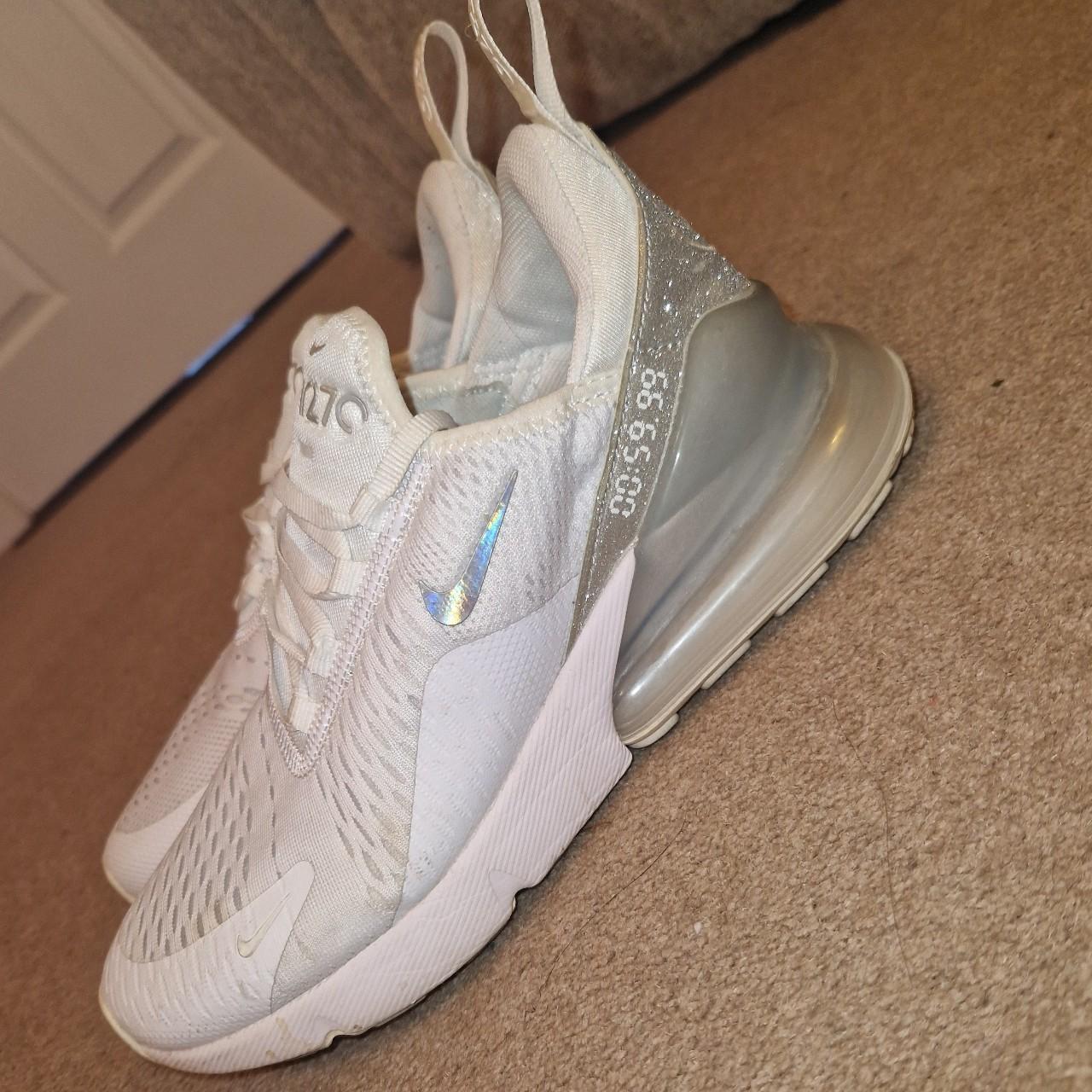 Nike 270 white holographic glitter runners Depop