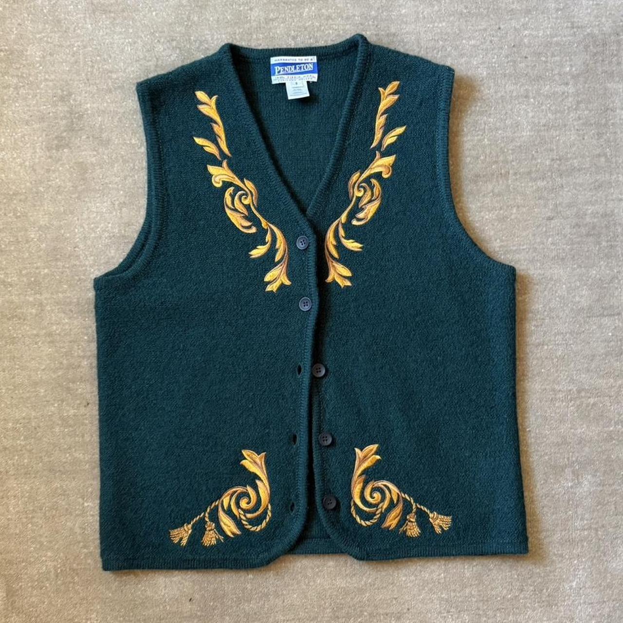 Pendleton Women's Vest - Green - S – PENDLETON Gr… - image 1