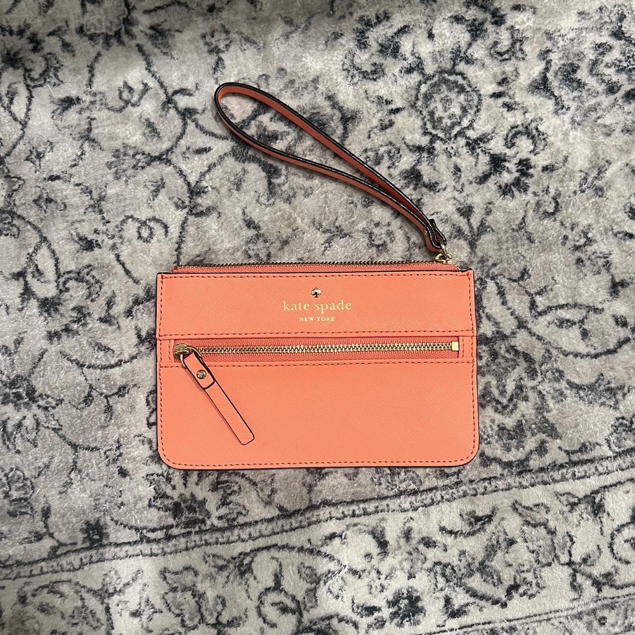 New Coral sold Color Leather Kate SpadeClutch