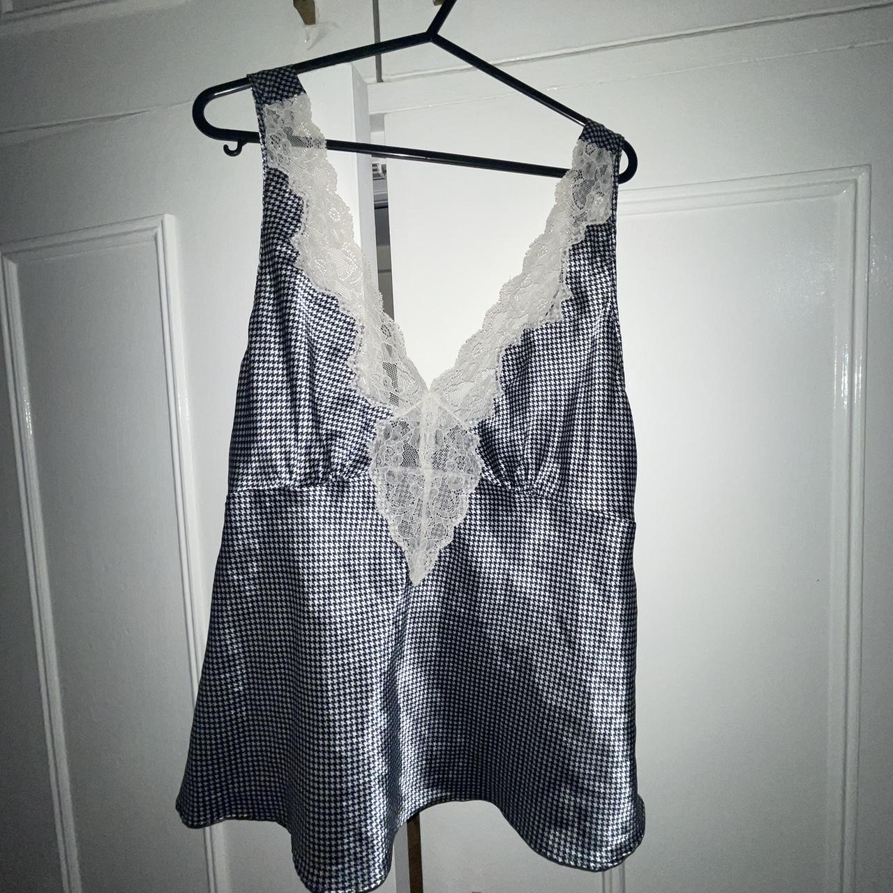 Houndstooth lingerie top shown in different... Depop