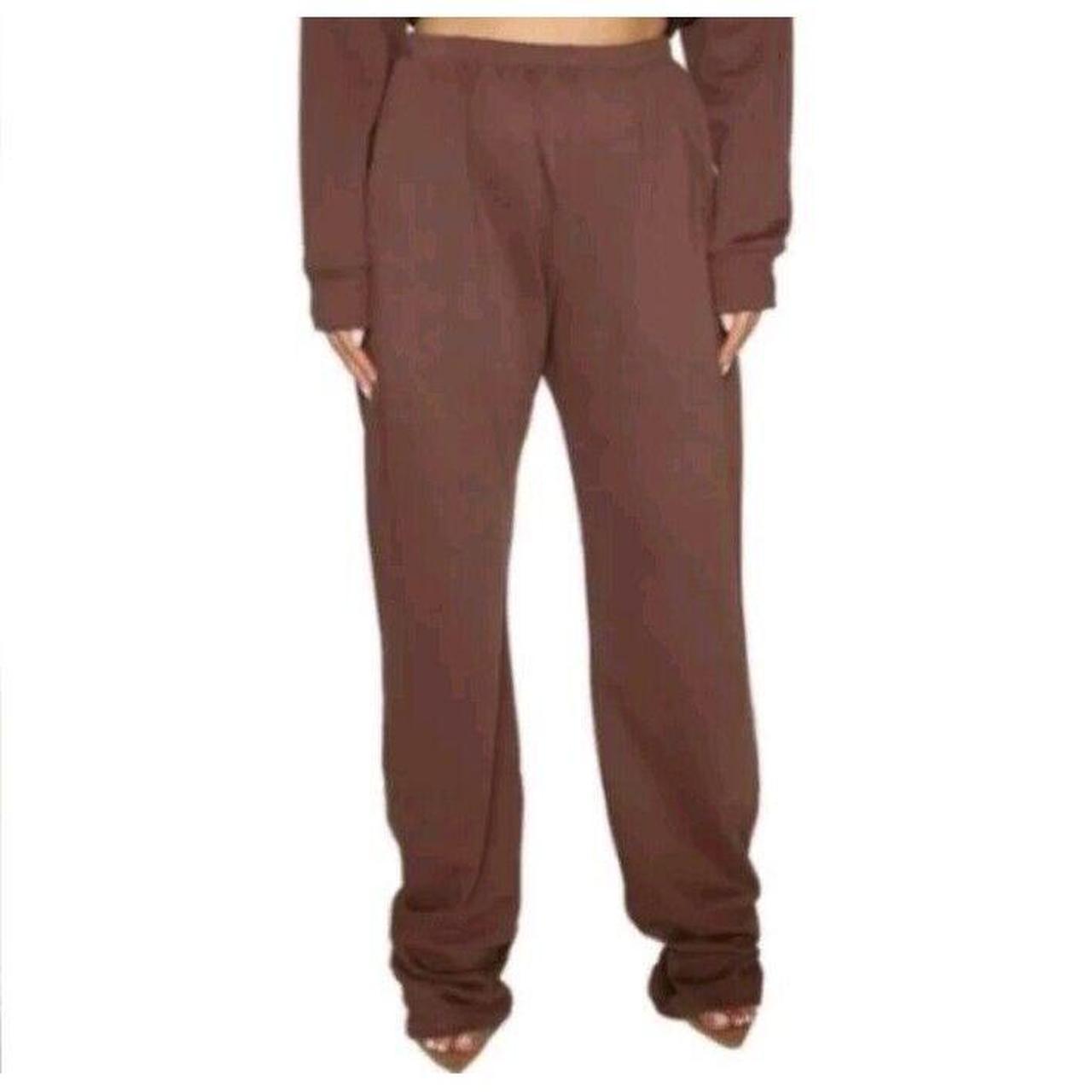 Naked Wardrobe Womens Chocolate Brown Sweat Pants Depop