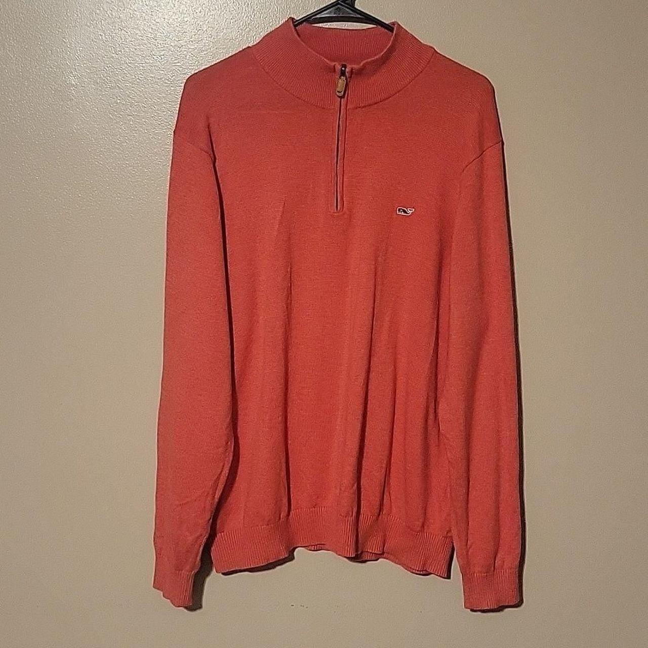 Mens Vineyard Vines by Shep & Ian Pullover quarter zip up Red sweater size hotsell large