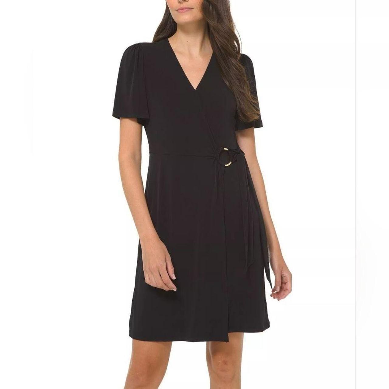 Michael kors black wrap dress on sale