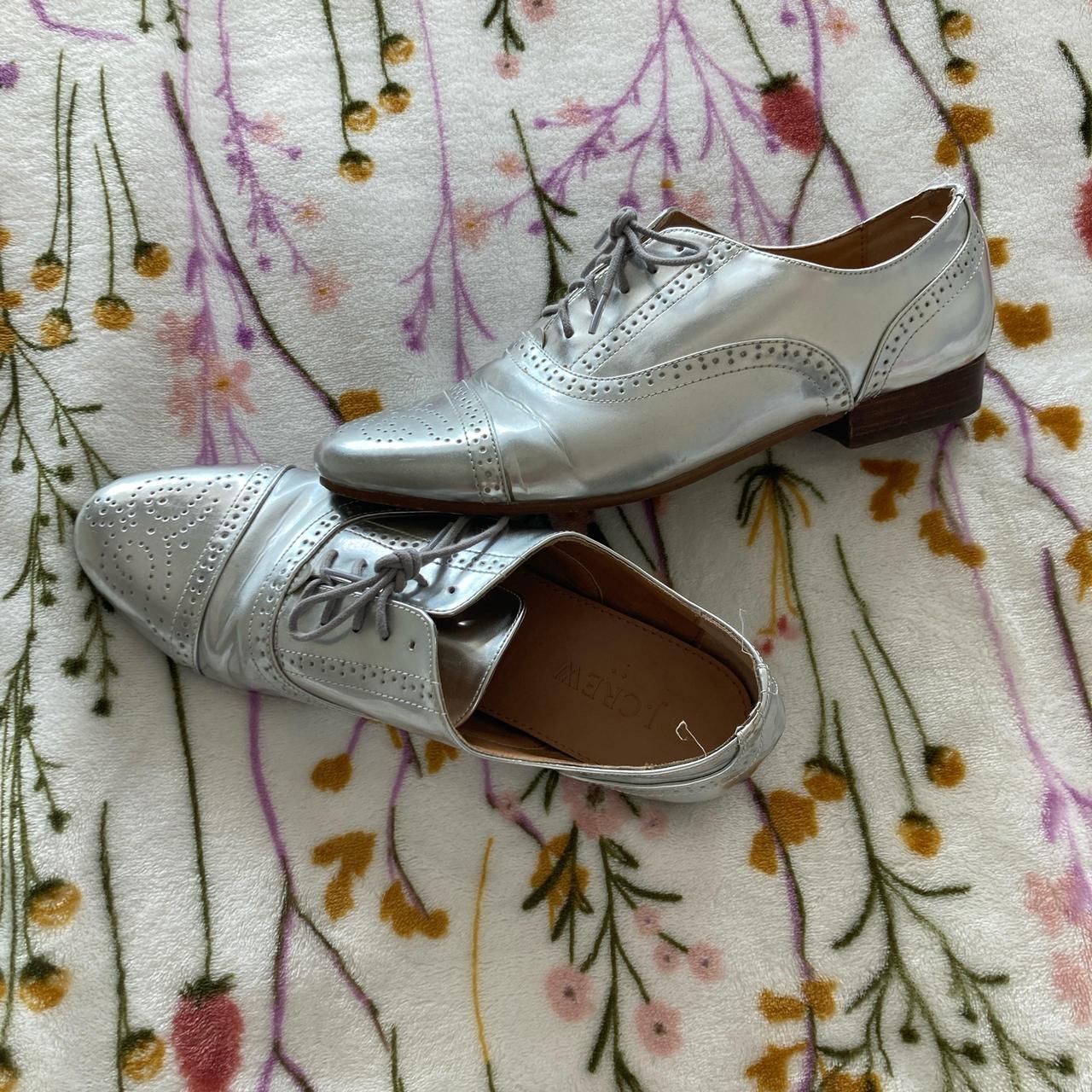 crew silver brogues! size woman’s