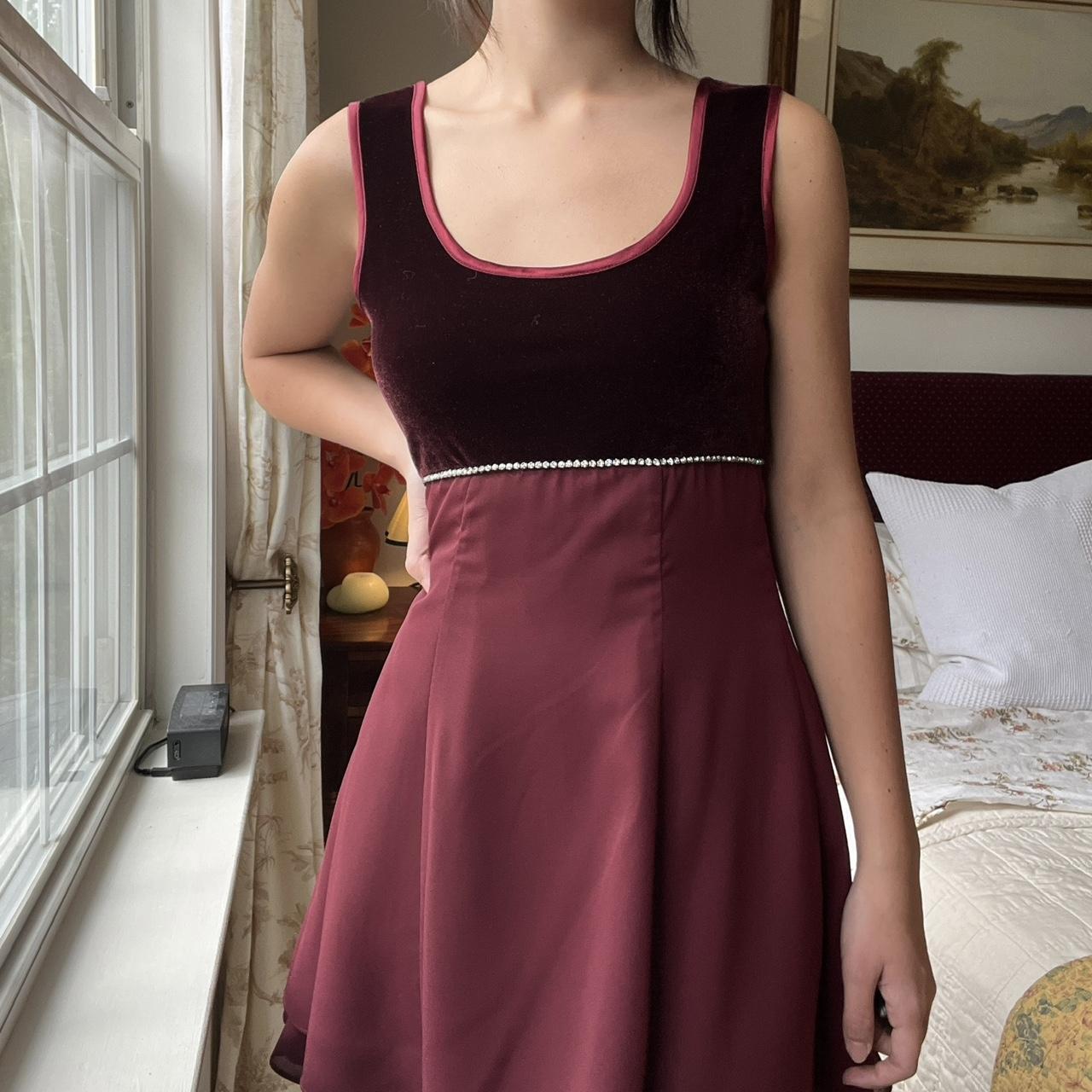 Burgundy Dress Clueless Cher Red Dress Burgundy 90s Velvet Empire