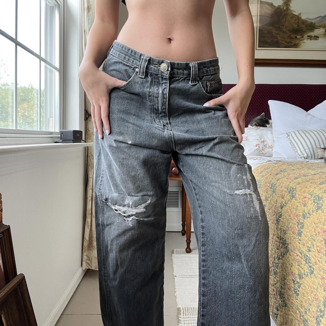 Y2K Baggy Lowrise Jeans Brand is 3% Denim Size - Depop