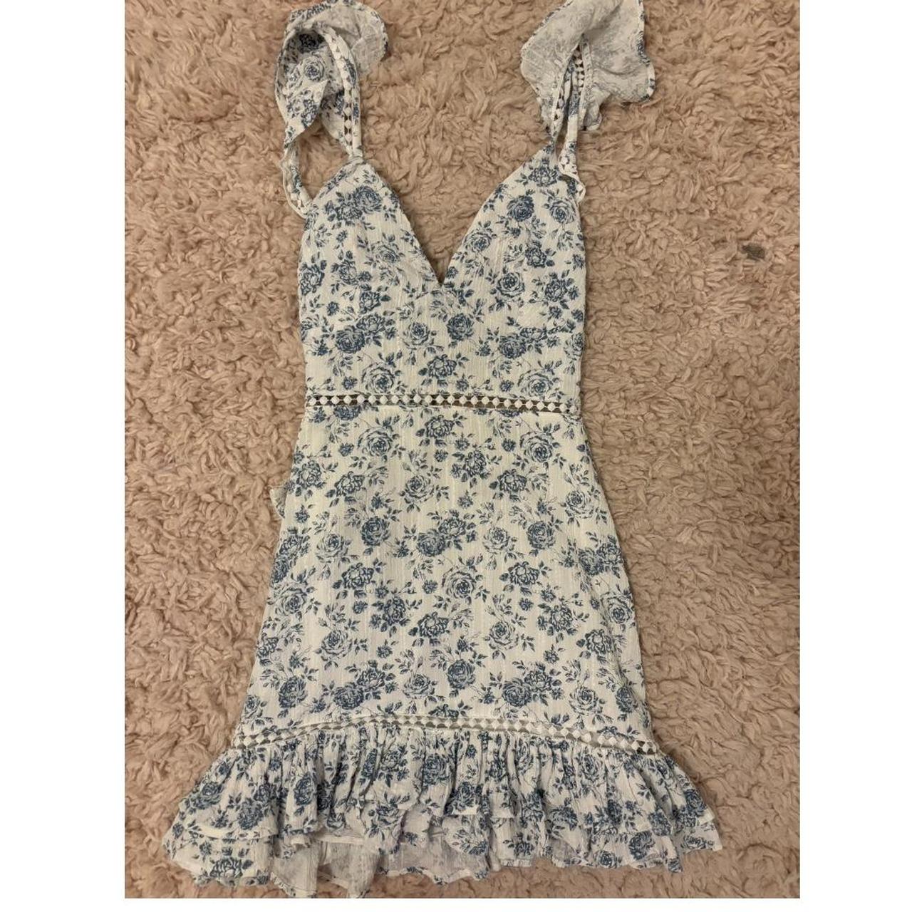 Floral tie back mini dress Depop