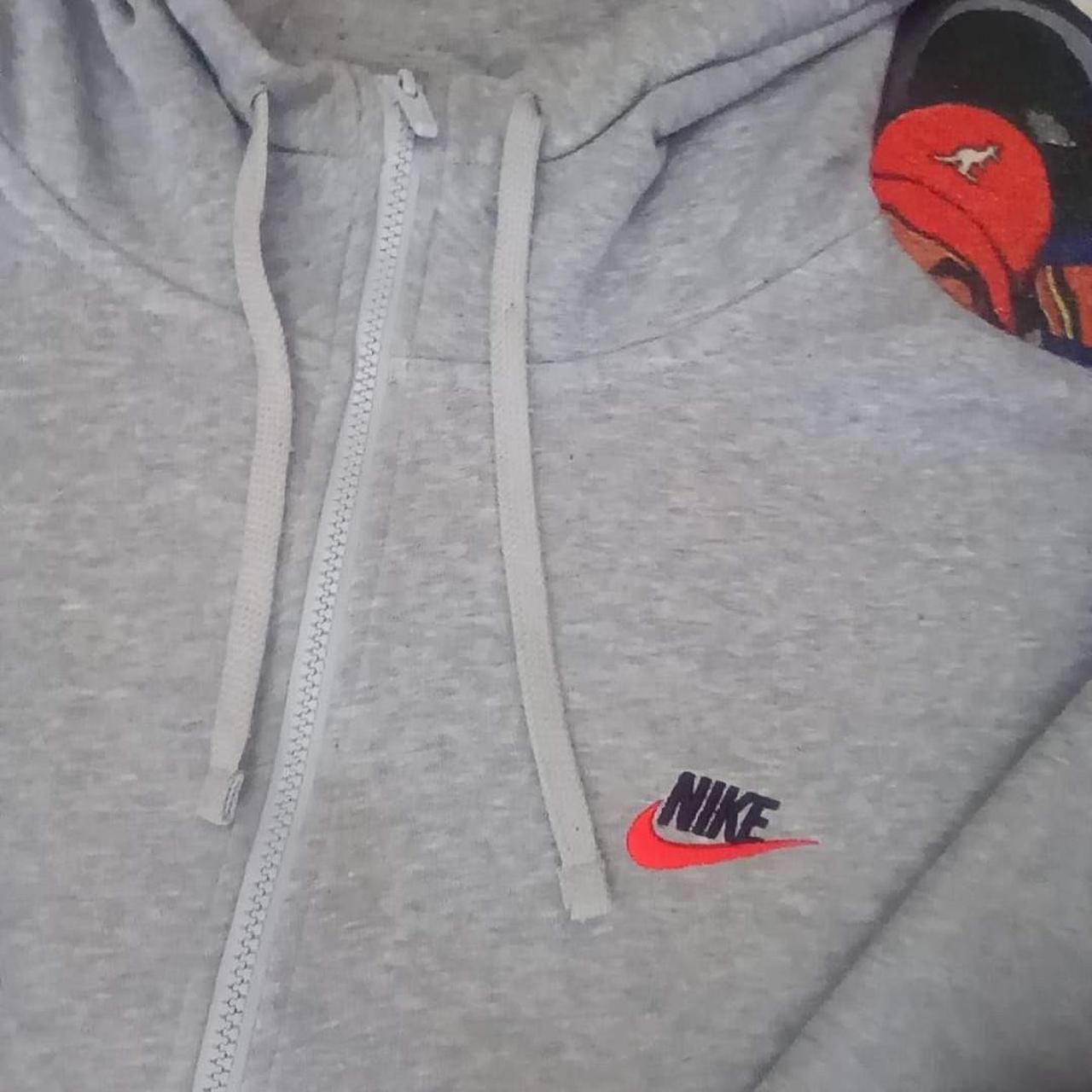 nike hoodie grey and red
