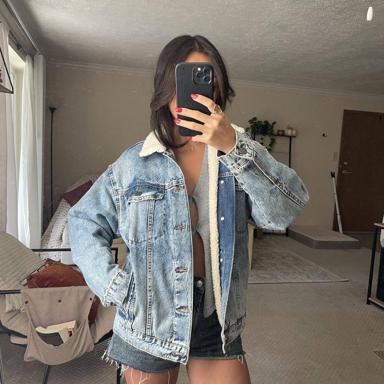 Jeans jacket oversized zara best sale