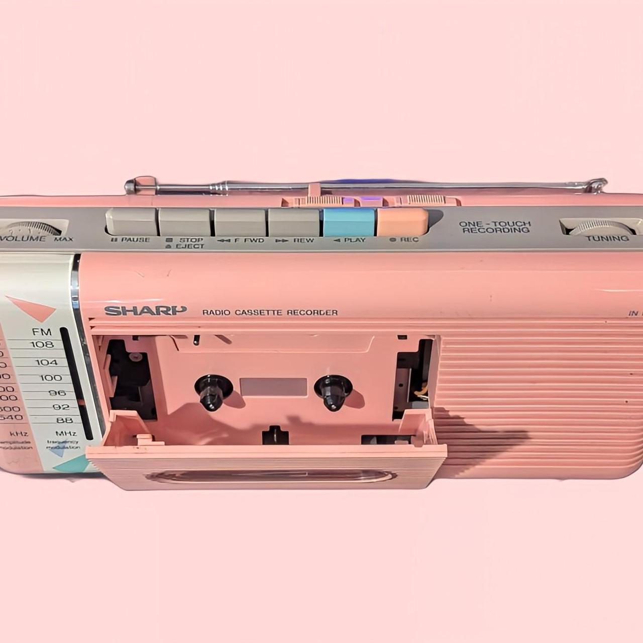 Vintage Sharp Pink Boombox QT-50P AM/FM Radio Cassette Like 2024 From Stranger Things