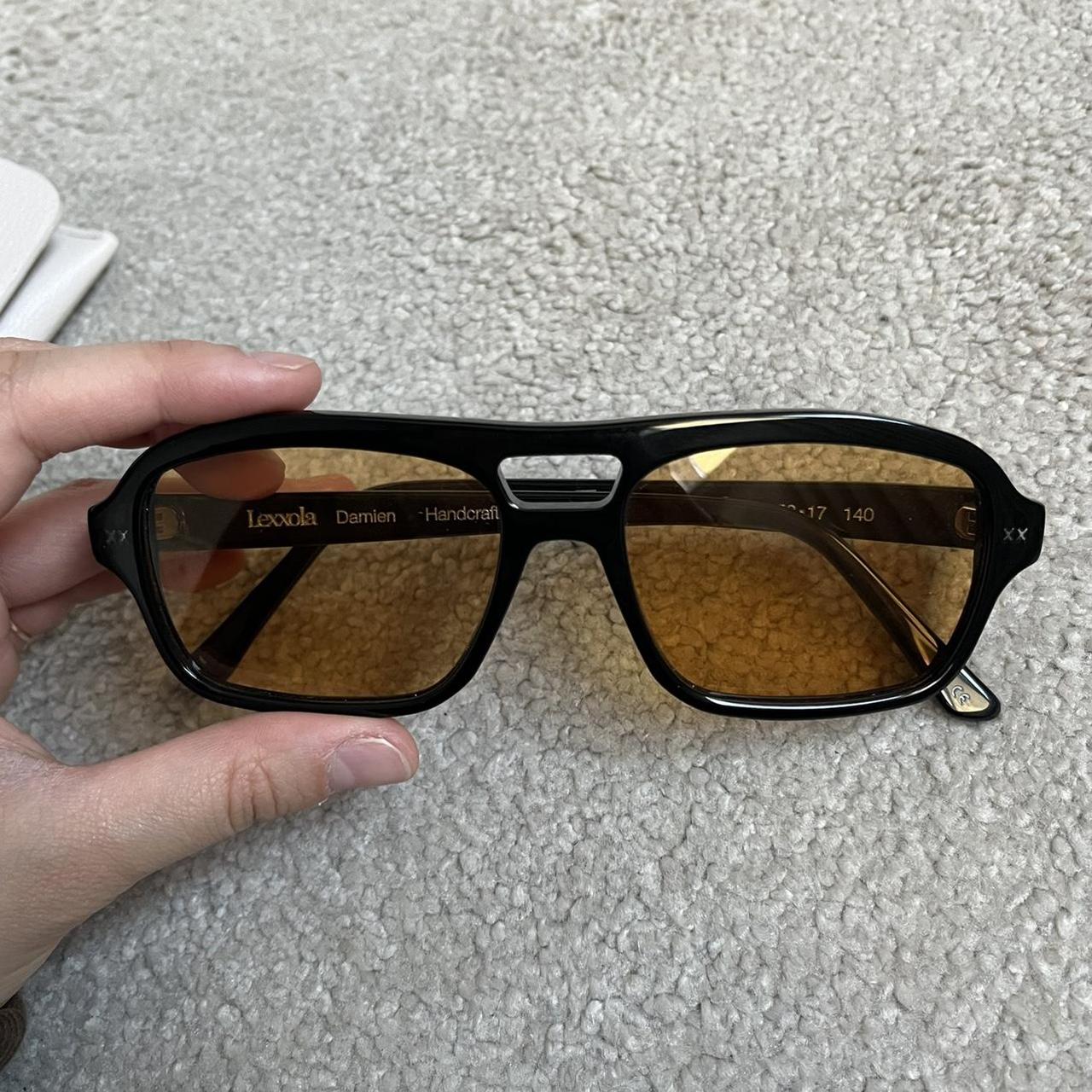 Selling my lexxola Damien black orange sunglasses!!... - Depop