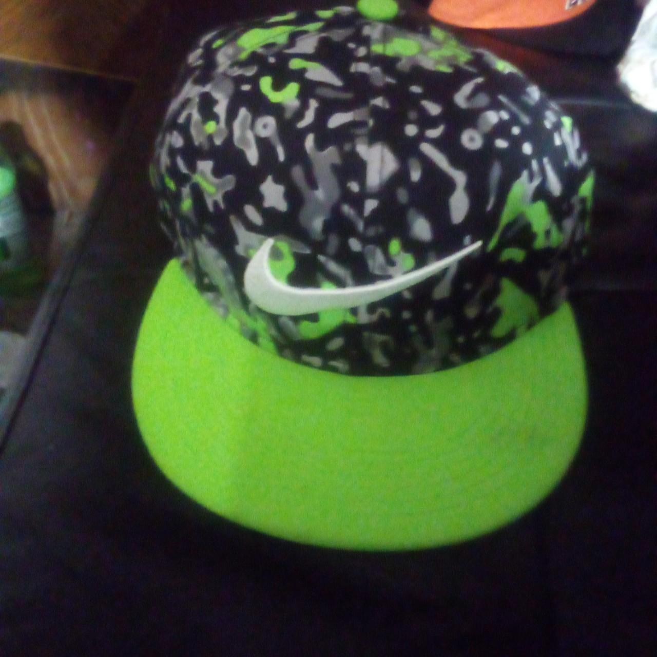 Small Nike hat neon green snapback 1peg is 714 the. Depop