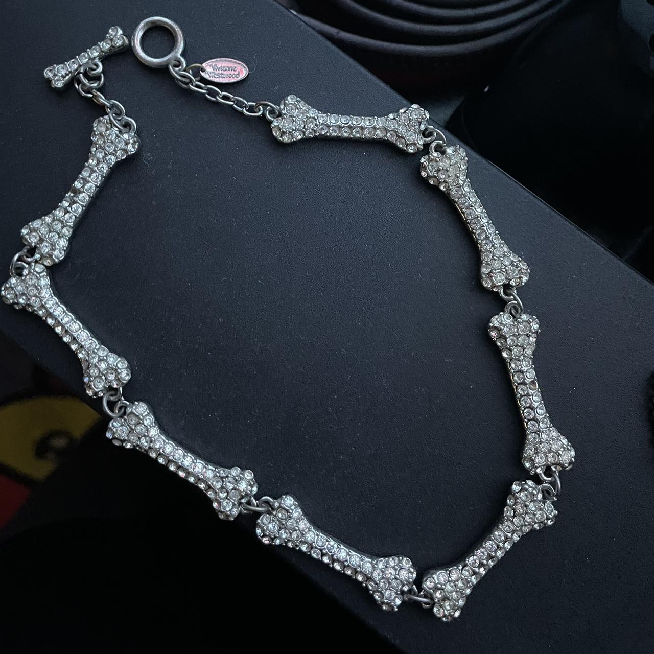 Vivienne Westwood bone silver bone necklace like new | Depop