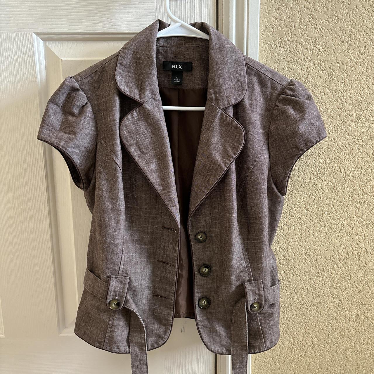 brown short sleeved blazer BCX size large worn a... - Depop