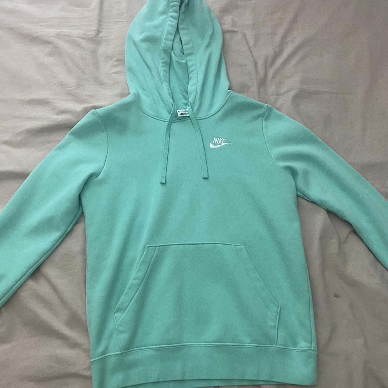 xs cyan Nike hoodie - Depop