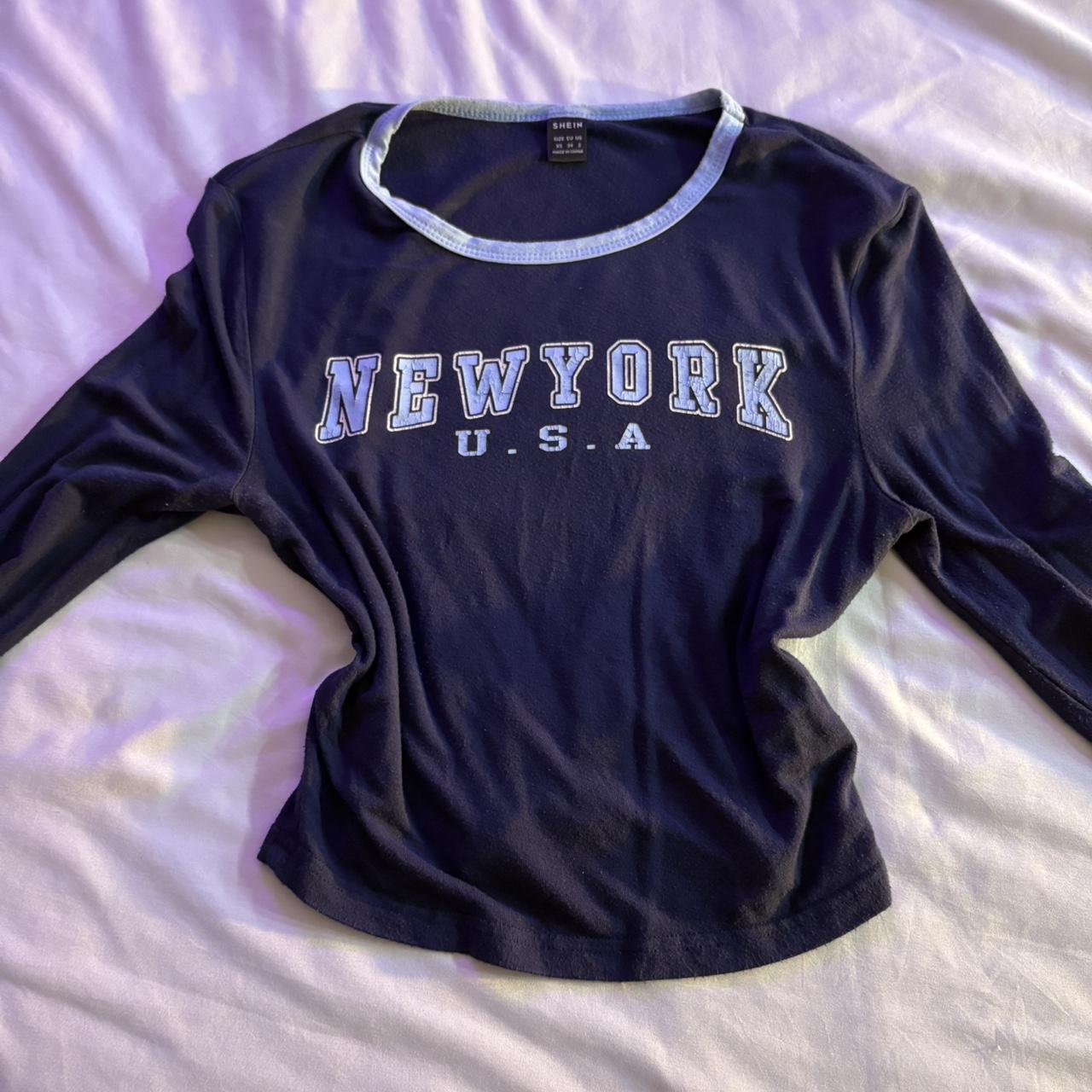 & Other Stories Women's Shirt - Navy/Blue - XS – Navy blue Brandy Melville look long sleeve …