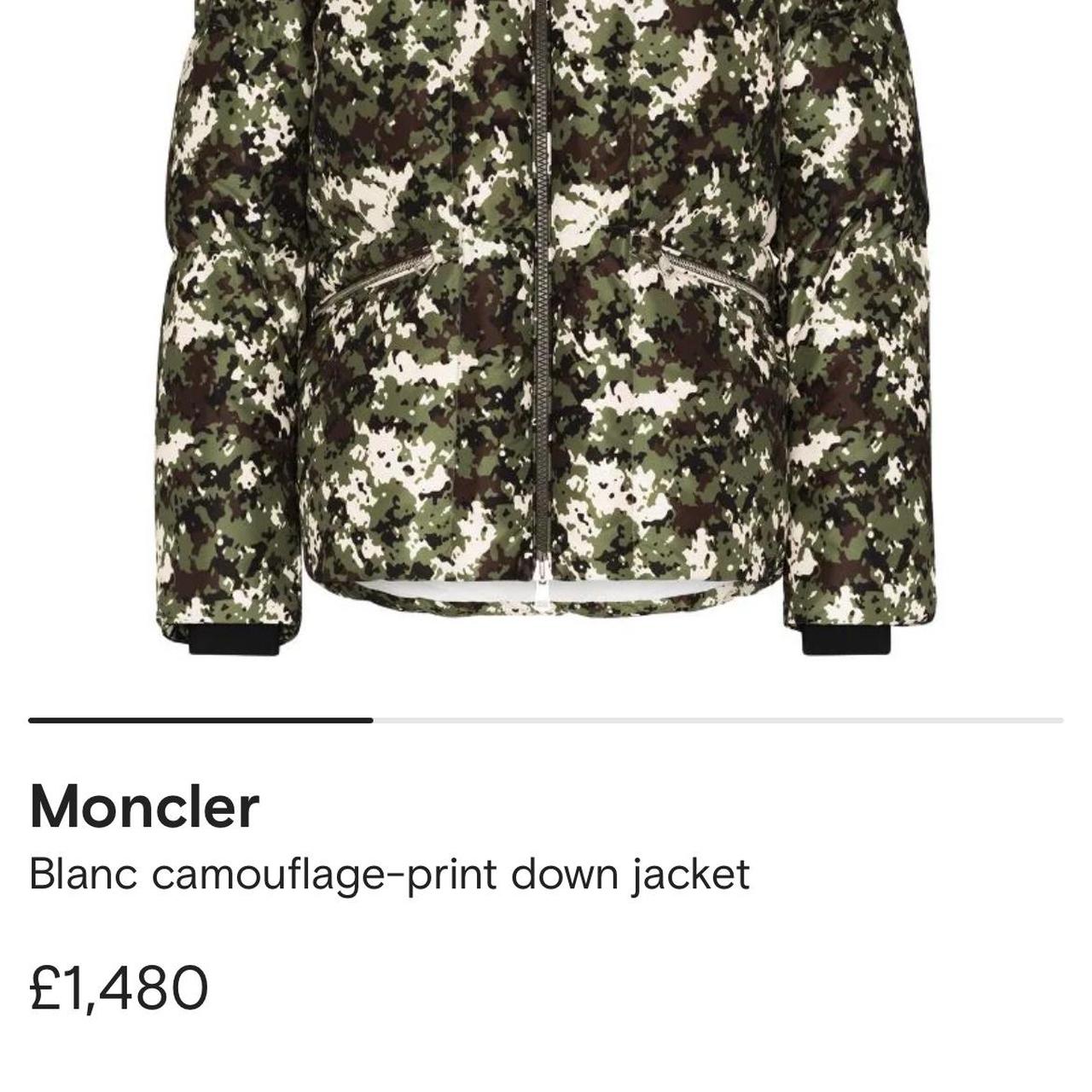 Moncler Blanc camouflage-print down jacket size 1 - Depop