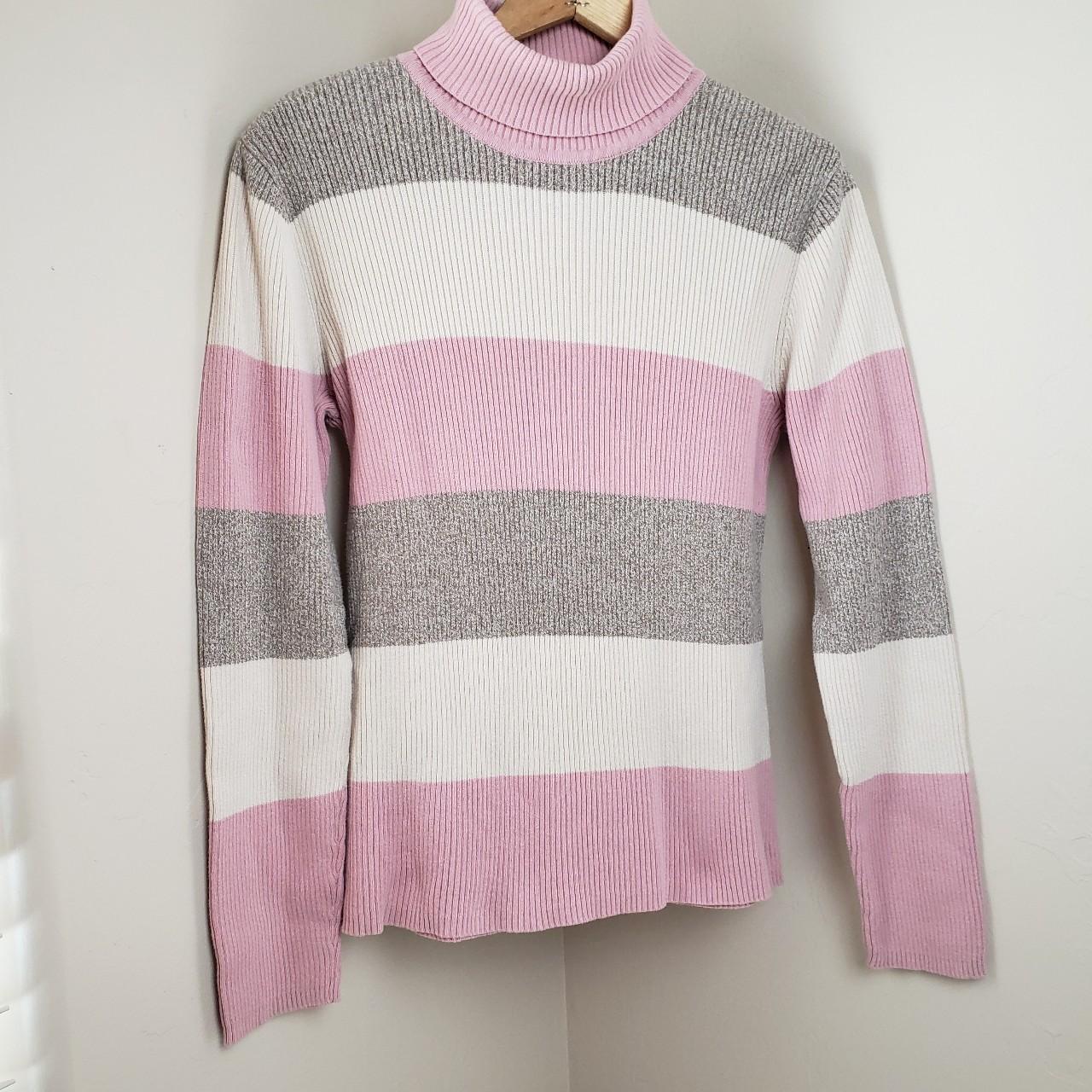 Liz Co. Striped Cotton Pullover Sweater Color Depop