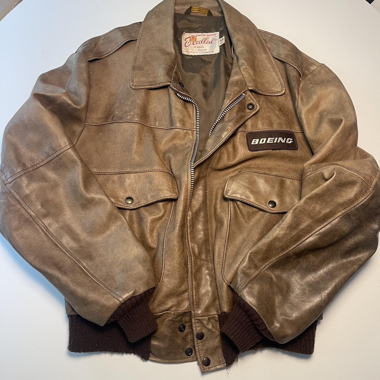 Men’s Vintage brown leather bomber jacket from 1989.... - Depop